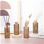 Winter Shore Vase Decoratif Ambre avec Motifs Diamant (Lot de 6) - Vase Fleur & Herbe de Pampa - Vase Vintage pour Décoration de