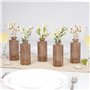 Winter Shore Vase Decoratif Ambre avec Motifs Diamant (Lot de 6) - Vase Fleur & Herbe de Pampa - Vase Vintage pour Décoration de