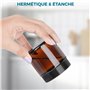 Winter Shore Pot Verre Ambré 120ml avec Couvercles Noirs (Lot de 8) - Pot A Bougie Vide - Petit Pot Vide Cosmétiques, Lotions, M