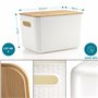 Winter Shore Grandes Panier Rangement avec Couvercle en Bambou (Lot de 4) - Boite Rangement Salle de Bain, Bureau - Grande Boite