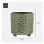 J-Line by Jolipa Cache Pot sur Pieds en céramique Verte 16x16x16 cm