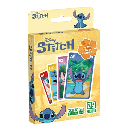 Shuffle – Jeu de Cartes 4 en 1 Stitch - 7 Familles