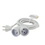 Prolongateur HO5VVF 3G1,5-3m dual head blanc