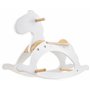 Mamabrum Cheval à Bascule en Bois - Jouet Balançoire Blanc Classique pour Enfants 1+ an
