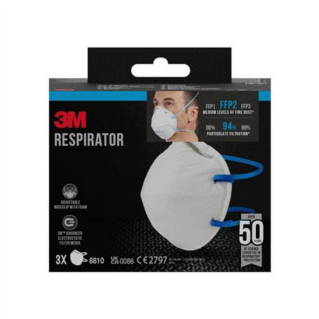 3M 8810C3 Masque pour ponceuse et outils électriques