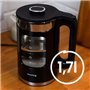 Huslog Bouilloire Électrique en Verre 1,7L à Double Paroi, 2200W Chauffage Rapide, Verre Borosilicate Inox, Indicateur de Niveau