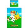 Halantex Parure de lit Pokémon en Coton avec Housse de Couette 140 x 200 cm et taie d'oreiller 70 x 90 cm