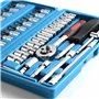 Retoo Jeu de clés à douille, 46 pièces, jeu d'outils mécaniques, écrous, tailles, boîte à cliquet et jeu d'embouts pour la répar