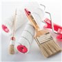 M7 Lot de 5 Pinceaux 3 Plats 2 Ronds 0" 3/4" 1,5" 2" 4" Série 03 pour Travaux de Peinture avec Peintures et Vernis Couverture Un