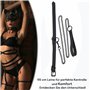Collier BDSM 43.5cm ⌀2.5cm Laisse BDSM 115cm Noir en Cuir Artificiel et Métal Collier Réglable Jeux Sexuelle Adulte Jouet Érotiq