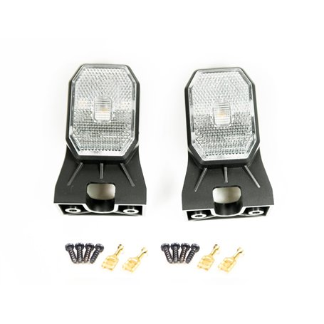 Web Truck Feux de gabarit Feux de gabarit latéraux Feux de position avec support LED blanc 1 set=2 pièces remorque camion carava