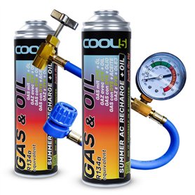 Cool5 Kit complet AC 2 en 1 (2 boîtes 2 en 1 290 g R134a voitures 1995-2016 + tuyau)