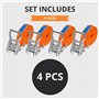 INTAKO Sangle à Cliquet 6m 35mm - Sangles d'arrimage avec Crochet de Sécurité 2000 kg - Sangle d'Arrimage avec Tendeur (Lot de 4