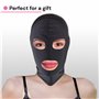 Cagoule Bdsm avec 3 trous pour les yeux et la bouche S/M spandex noir Jouet Sexualité Couple Jeux Sexuelle Adulte Accessoires Se