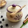 City to Cottage | Sucrier Pot de sucre | beige à motif lavande en céramique avec couvercle fait et peint à la main
