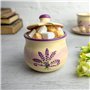 City to Cottage | Sucrier Pot de sucre | beige à motif lavande en céramique avec couvercle fait et peint à la main