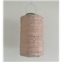 Lampion solaire avec motif - forme cylindrique - 20 l x 30 h - rose