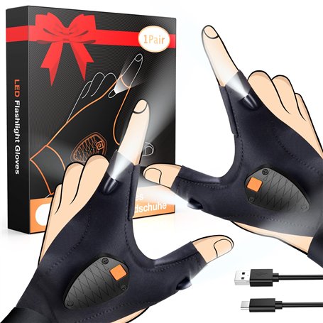 Preciva USB Rechargeable Pêche Gants LED