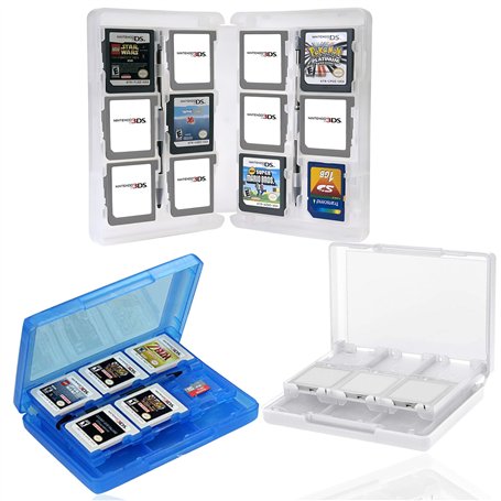 Mein HERZ 2 Pcs Boîte de Rangement Jeux Nintendo 28 en 1 Etui de Protection en Plastique Boîte de Rangement de Cartes de Jeu pou