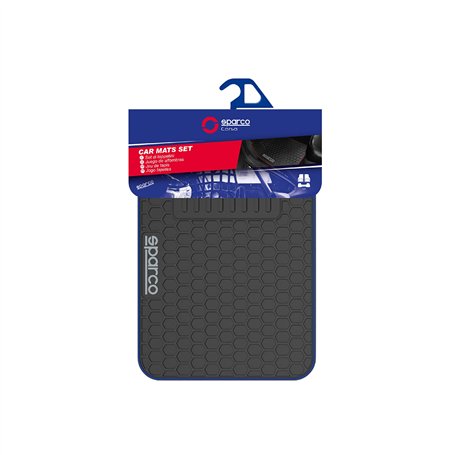 SPARCO SPF500BL Lot de 3 Tapis de Sol universels avec Pont arrière Noir/Bleu