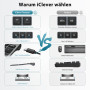 iClever Ensemble clavier souris sans fil Bluetooth avec souris, double mode rechargeable (Bluetooth 5.0 + 2.4 G), clavier sans f