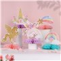 BETESSIN Lot de 6 Licorne Arc-en-ciel Décorations de Table Centre de Table en Nid d'Abeille pour Anniversaire Baby Shower Baptêm