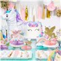BETESSIN Lot de 6 Licorne Arc-en-ciel Décorations de Table Centre de Table en Nid d'Abeille pour Anniversaire Baby Shower Baptêm