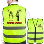 BETESSIN Gilet Futur MariéGAME OVER en Jaune Fluo Déguisement EVG Homme Accessoire Drôle Idée Cadeau Enterrement de Vie de Garço