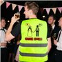 BETESSIN Gilet Futur MariéGAME OVER en Jaune Fluo Déguisement EVG Homme Accessoire Drôle Idée Cadeau Enterrement de Vie de Garço