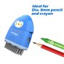 KEYROAD Taille-crayon ergonomique ROCKY-DOCKY 3 en 1 avec gomme et pinceau/1 pièce/plastique/lames en acier/crayons de couleurs/