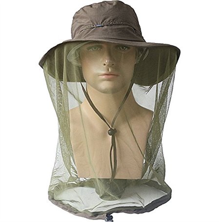 QCHOMEE Unisexe Chapeau de Soleil Homme Femme 360° Protection Solaire Anti-UV Casquette Visière avec Moustiquaire Anti-Insectes/