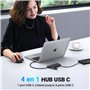 UGREEN 10Gbps Hub USB C vers 4 USB C 3.2 Gen2 Adaptateur Multiport Câble 30CM Compatible avec iPhone 16 15 Série MacBook iPad Pr