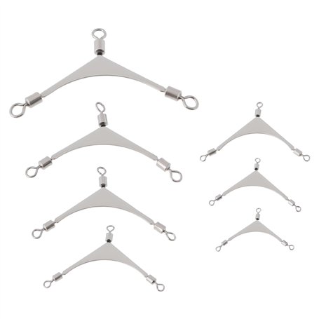 Create idea 35x émerillons de Pêche à 3 Voies en Acier Inoxydable Adaptés à La Pêche en Mer à La Carpe Ou à La Mouche (7 Tailles
