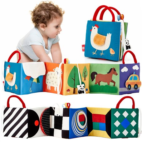 hahaland Livre Tissu Bébé Eveil 0 3 6 Mois