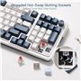Redragon K686 PRO Clavier de jeu Gasket RGB 98 touches, clavier mécanique 3 modes avec socle remplaçable à chaud, contrôle spéci