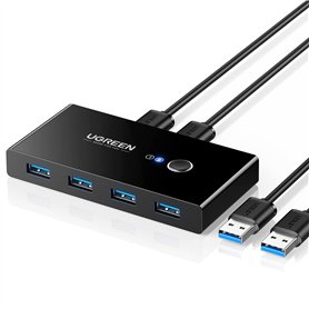 UGREEN Switch USB 3.0 Commutateur KVM Ports pour 2 PC Entrées 4 Sorties pour Clavier Souris Disque Dur Externe Imprimante Scanne