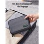 UGREEN Sac Rangement Câble Électronique de Voyage Multifonctionnel Sacoche Protection Antichoc, 2 Couches, pour Tablette Chargeu