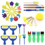 TOKSEO 34 Pièces Pinceaux éponge pour Enfants
