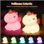 YISSVIC Veilleuse Bébé Enfant Rechargeable 7 Couleurs LED 3 Niveau Luminosité Veilleuse Licorne Filles Tactile Silicone Cadeau N