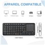 Rii Mini Clavier Wireless (AZERTY) français USB 2.4 GHz + Bluetooth, Ergonomique sans Fil avec Touchpad - Pour Smart TV, mini PC