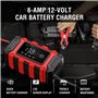 Husgw Chargeur Batterie Moto 6A 12V, Chargeur de Batterie Voiture avec Écran LCD, Multi-Protection Chargeur Batterie avec Répara