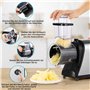 Meykey Coupe-légumes électrique, Gros Calibre Amélioré Rape à Fromage, 250W Râpe a Légumes Électrique, Hachoir Multifonctionnel 