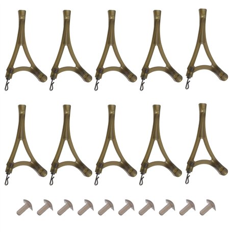 Create idea 10pcs Anti-emmêlement Plates-Formes de Pêche à la Carpe avec Émerillons Système Anti-nouage Courbure Latérale Pivota