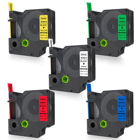 DOREE Lot de 5 rubans d'étiquettes colorés D1 45013