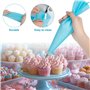 AiQInu Poche a douille patisserie 34 pcs,2 douilles en acier inoxydable, 2 poches à douille réutilisables en silicone, pour gâte