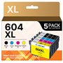 Coloran 604XL Pack de 5 Compatible Cartouche pour Epson XP 2200 pour Epson 604 XL pour Expression Home XP-2200 XP-2205 XP-3205 X