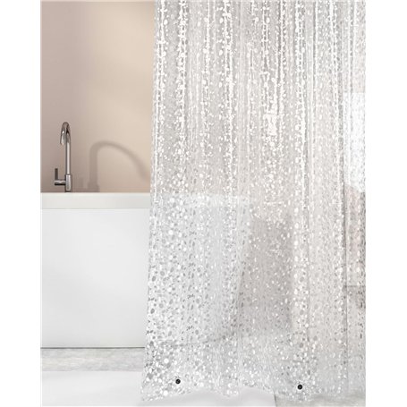 OTraki Doublure de Rideau de Douche Imperméable PEVA Transparent 3D Galet 180 x 200 cm Anti-Odeur avec 12 Crochets 3 Aimants pou