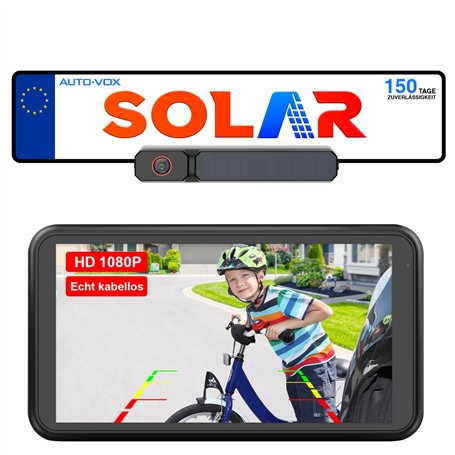AUTO-VOX Camera de Recul Sans Fil Solar Avec Moniteur 5" 1080P: Batterie 5000mAh
