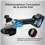 DongCheng Meuleuse d'angle sans fil 18 V, Disqueuse 125 mm, 630 W, profondeur de coupe 33 mm, Meuleuse augulaire sans balais Poi