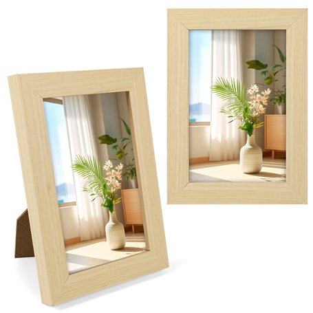 DERAYEE Cadre Photo Bois Naturel avec Support 10 * 15CM 1PCS